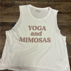 White Workout Top Yoga and Mimosas size Large